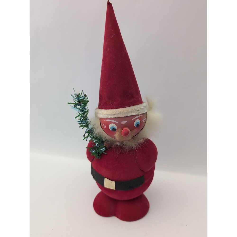 Vtg Candy Container Bobble Head SANTA w Tree Christmas Ornament German 9 1/2"